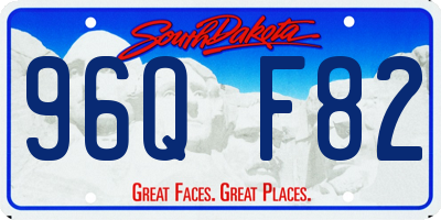 SD license plate 96QF82
