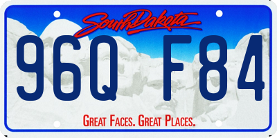 SD license plate 96QF84
