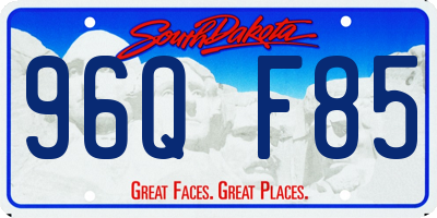 SD license plate 96QF85