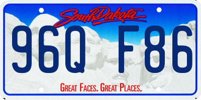 SD license plate 96QF86