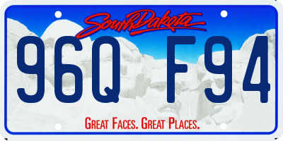 SD license plate 96QF94