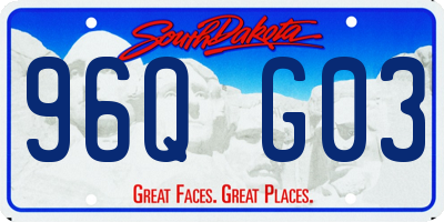 SD license plate 96QG03