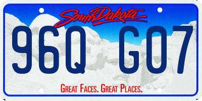 SD license plate 96QG07