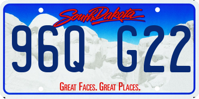 SD license plate 96QG22