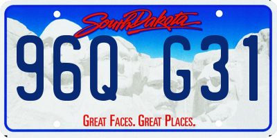 SD license plate 96QG31