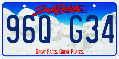 SD license plate 96QG34