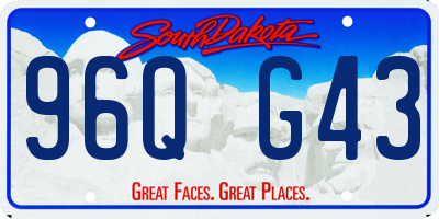 SD license plate 96QG43