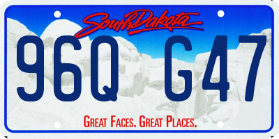 SD license plate 96QG47
