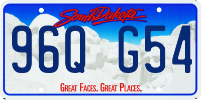 SD license plate 96QG54