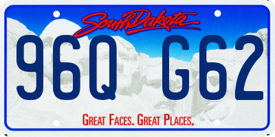 SD license plate 96QG62