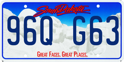 SD license plate 96QG63