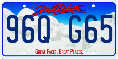 SD license plate 96QG65