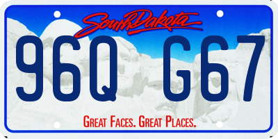 SD license plate 96QG67