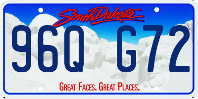 SD license plate 96QG72