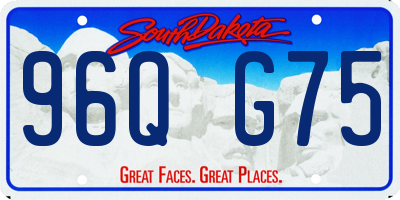 SD license plate 96QG75