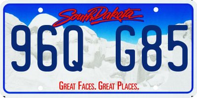 SD license plate 96QG85