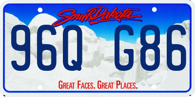 SD license plate 96QG86