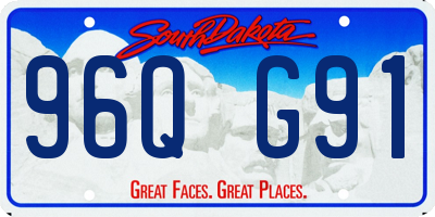 SD license plate 96QG91
