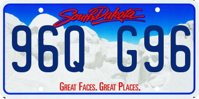 SD license plate 96QG96