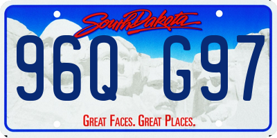 SD license plate 96QG97