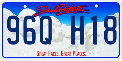 SD license plate 96QH18