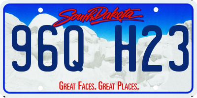 SD license plate 96QH23