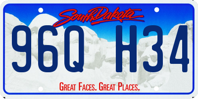 SD license plate 96QH34