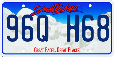 SD license plate 96QH68