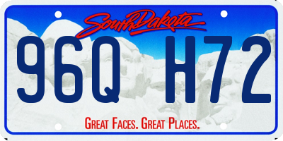 SD license plate 96QH72