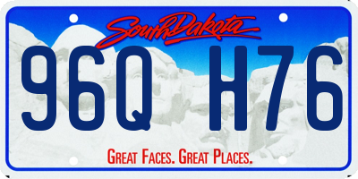 SD license plate 96QH76
