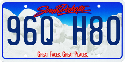 SD license plate 96QH80
