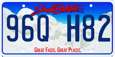 SD license plate 96QH82