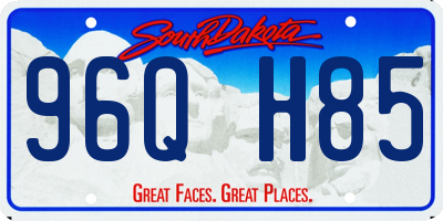 SD license plate 96QH85