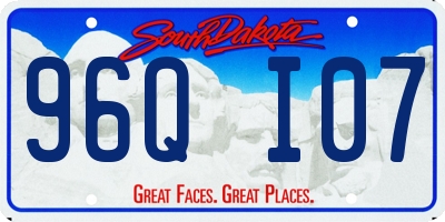 SD license plate 96QI07