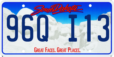SD license plate 96QI13