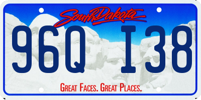 SD license plate 96QI38
