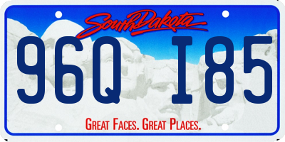 SD license plate 96QI85