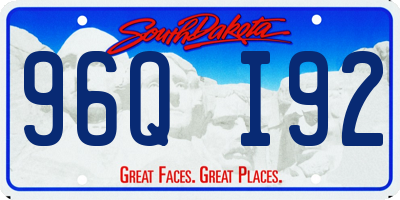 SD license plate 96QI92