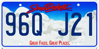 SD license plate 96QJ21