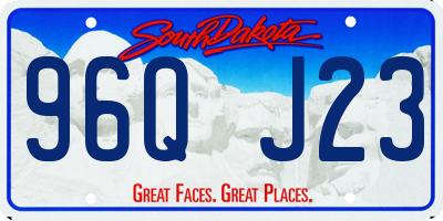 SD license plate 96QJ23