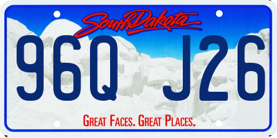 SD license plate 96QJ26