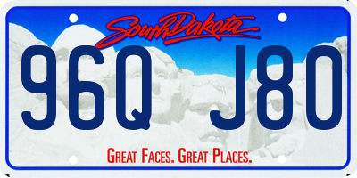 SD license plate 96QJ80