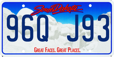 SD license plate 96QJ93
