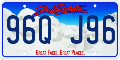 SD license plate 96QJ96