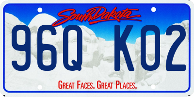 SD license plate 96QK02