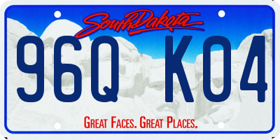 SD license plate 96QK04