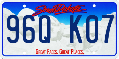 SD license plate 96QK07