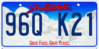 SD license plate 96QK21