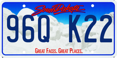 SD license plate 96QK22