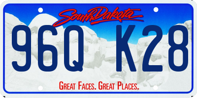 SD license plate 96QK28